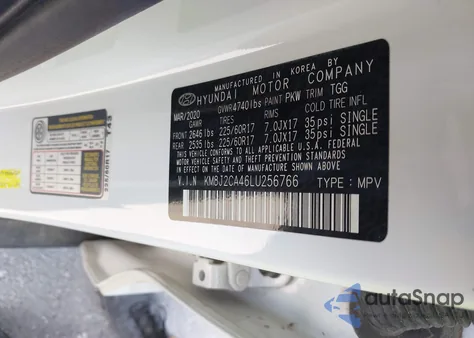 2020 Hyundai Tucson Se z USA, uszkodzony, nr VIN KM8J2CA46LU256766